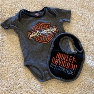 Harley Davidson Onesie with Bib